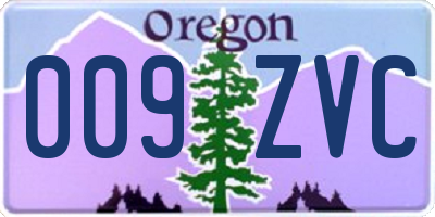 OR license plate 009ZVC