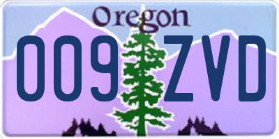 OR license plate 009ZVD