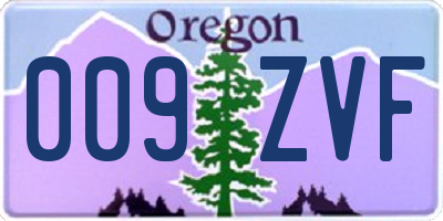 OR license plate 009ZVF