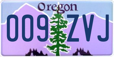 OR license plate 009ZVJ