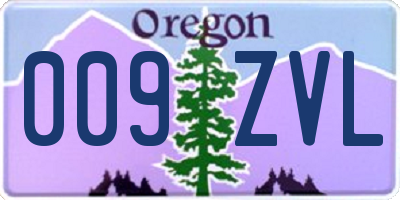 OR license plate 009ZVL