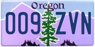 OR license plate 009ZVN