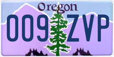 OR license plate 009ZVP