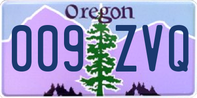 OR license plate 009ZVQ