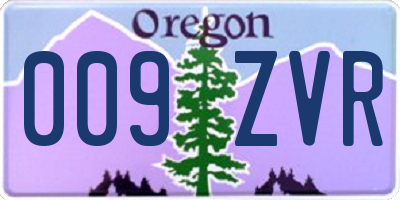 OR license plate 009ZVR