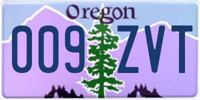 OR license plate 009ZVT