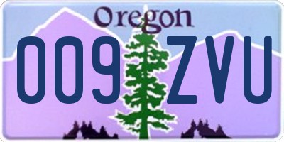 OR license plate 009ZVU