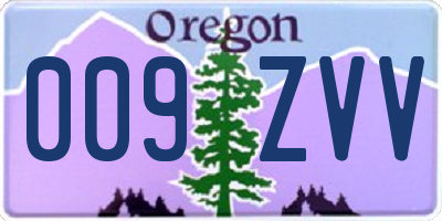 OR license plate 009ZVV