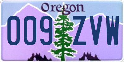 OR license plate 009ZVW