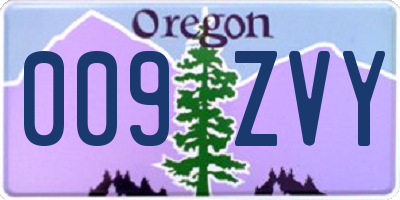 OR license plate 009ZVY