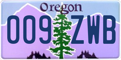 OR license plate 009ZWB