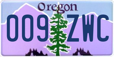 OR license plate 009ZWC