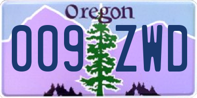 OR license plate 009ZWD