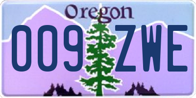 OR license plate 009ZWE