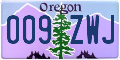 OR license plate 009ZWJ