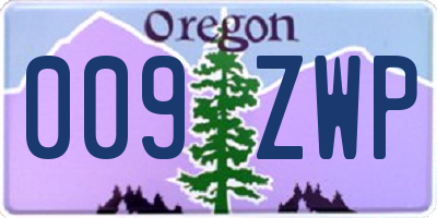 OR license plate 009ZWP