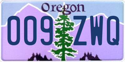 OR license plate 009ZWQ
