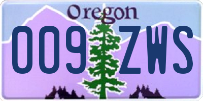 OR license plate 009ZWS