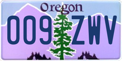 OR license plate 009ZWV