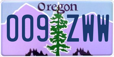OR license plate 009ZWW