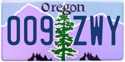 OR license plate 009ZWY