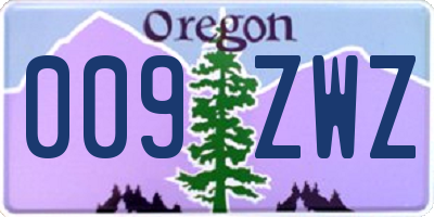 OR license plate 009ZWZ