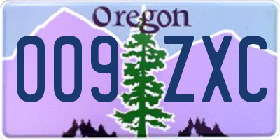 OR license plate 009ZXC