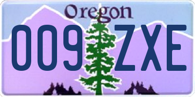 OR license plate 009ZXE