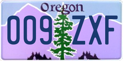 OR license plate 009ZXF