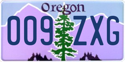 OR license plate 009ZXG