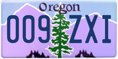 OR license plate 009ZXI