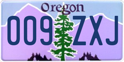 OR license plate 009ZXJ