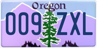 OR license plate 009ZXL