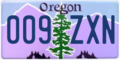 OR license plate 009ZXN