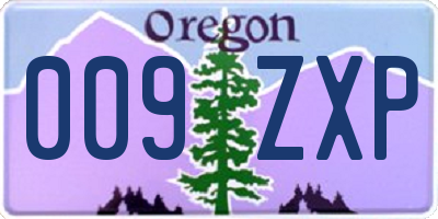 OR license plate 009ZXP