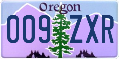 OR license plate 009ZXR