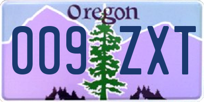 OR license plate 009ZXT