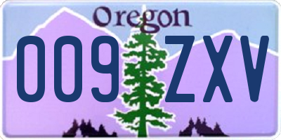 OR license plate 009ZXV