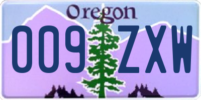 OR license plate 009ZXW