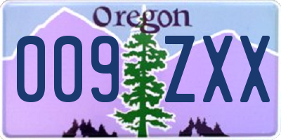 OR license plate 009ZXX