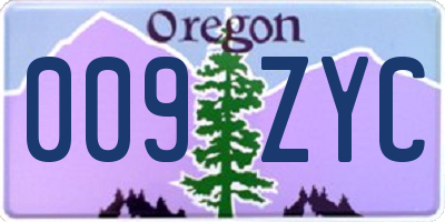 OR license plate 009ZYC