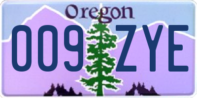 OR license plate 009ZYE