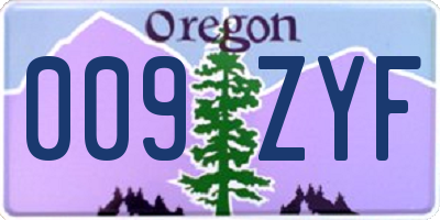OR license plate 009ZYF