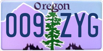 OR license plate 009ZYG
