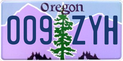 OR license plate 009ZYH