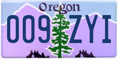 OR license plate 009ZYI
