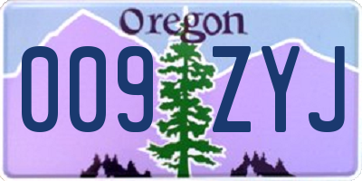 OR license plate 009ZYJ