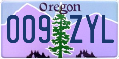 OR license plate 009ZYL