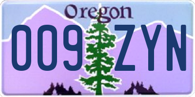 OR license plate 009ZYN