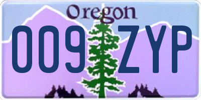 OR license plate 009ZYP